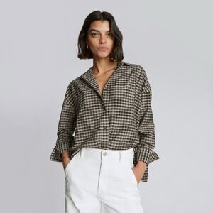 Everlane. Boxy Oxford. Size S. Plaid.